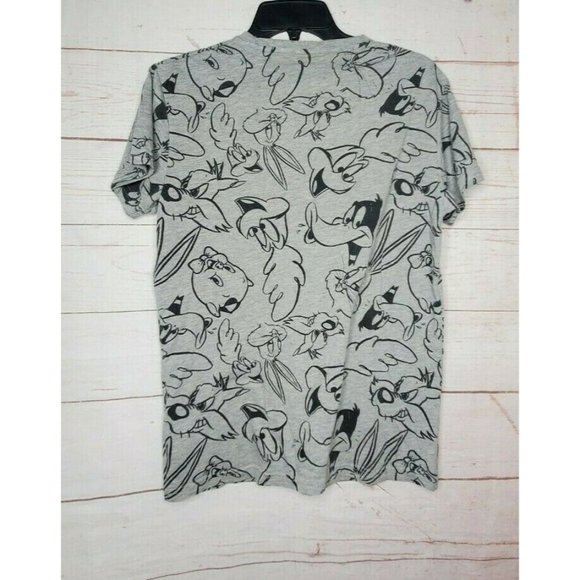 Looney Tunes Small All Over Print Short Sleeve Shirt Bugs Bunny Daffy Duck Shirt - Picture 4 of 10